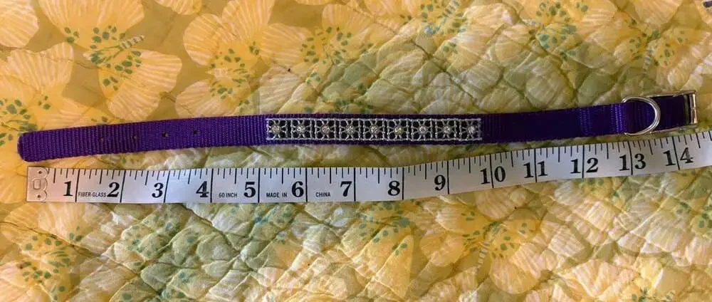 Unbranded Step In Dog Harness, XS Purple Floral w/ matching rhinestone collar